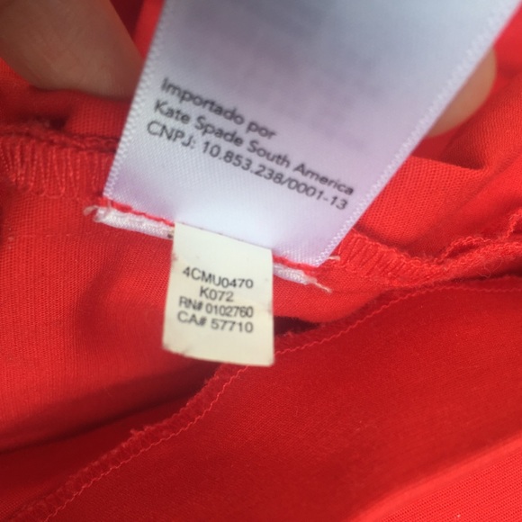 Kate Spade red invisible zip back w/ front slit - Picture 7 of 8